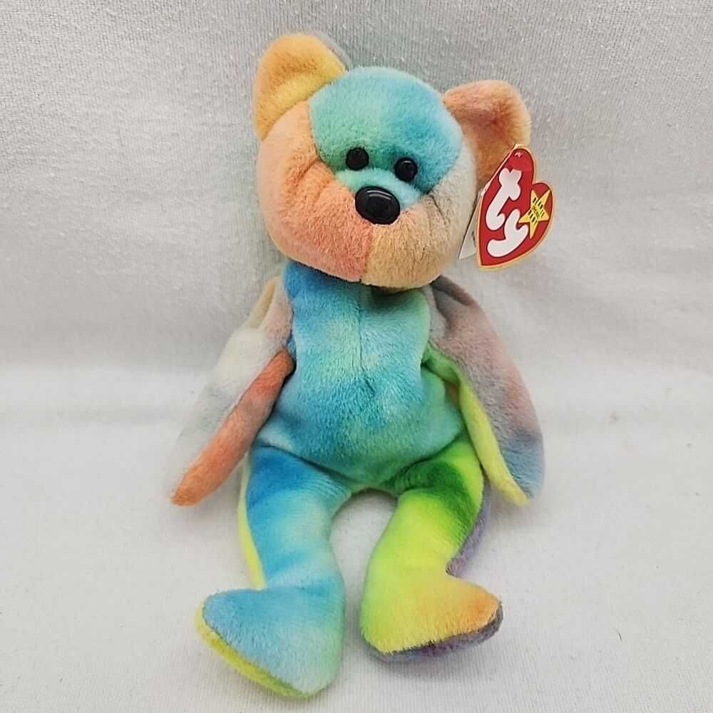 Plush Ty Beanie Baby Bear Garcia 1993 With Errors And Display Case Multicolor
